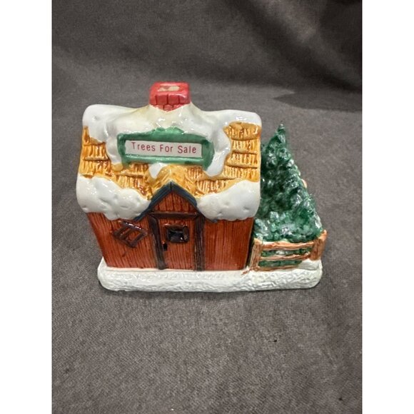 Trees For Sale Ceramic Candle Holder House W/ Votive Candle & Plastic Beads Hand - Picture 3 of 8